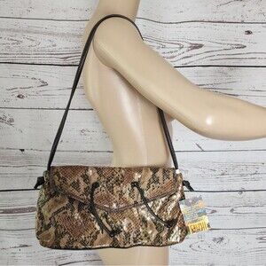 Falchi Snakeskin Print Handbag Clutch NWT